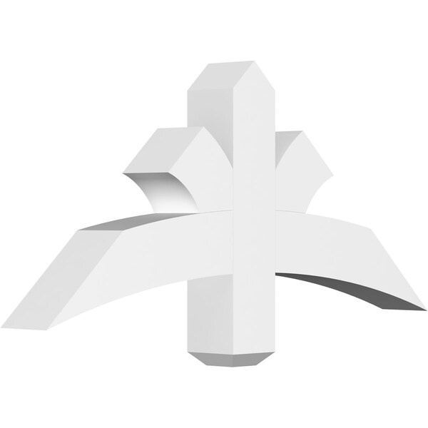Ekena Millwork Davenport Architectural Grade PVC Gable Bracket, 36"W x 16 1/2"H x 4"D x 4"F, 11/12 Pitch GBP036X17X0404DAV00 - main